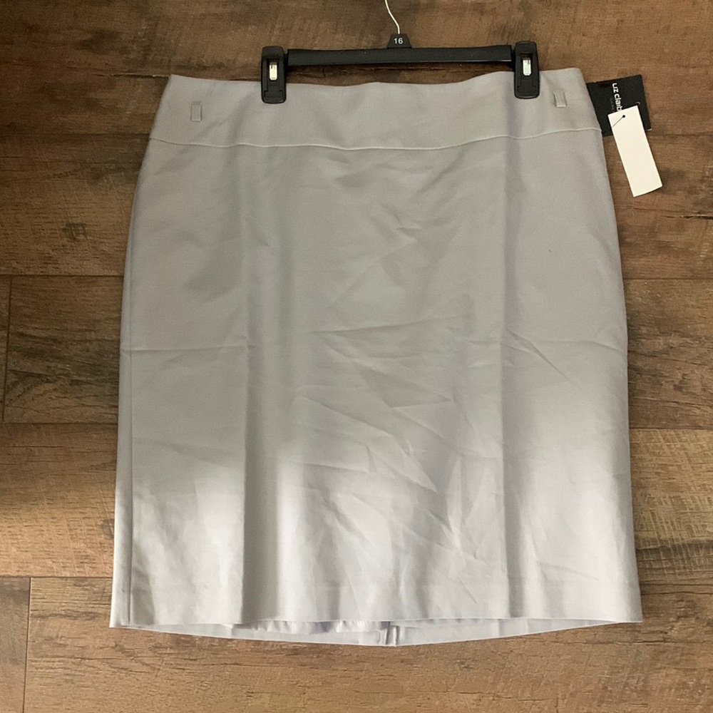 grey midi skirt.
